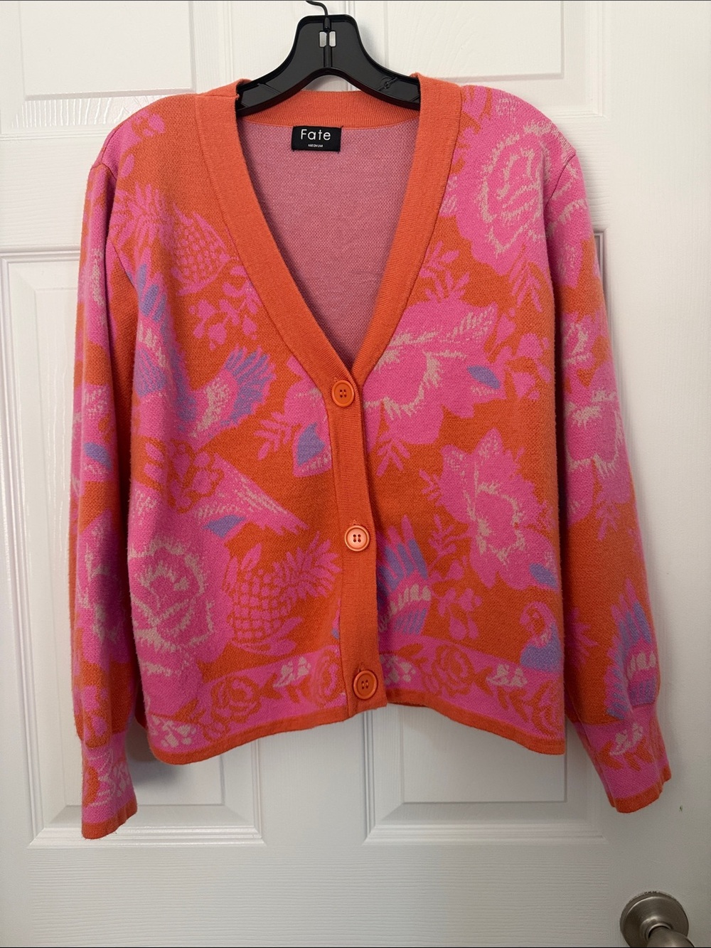 [new inventory] FATE PINK AND ORANGE COLORFUL CARDIGAN EUC